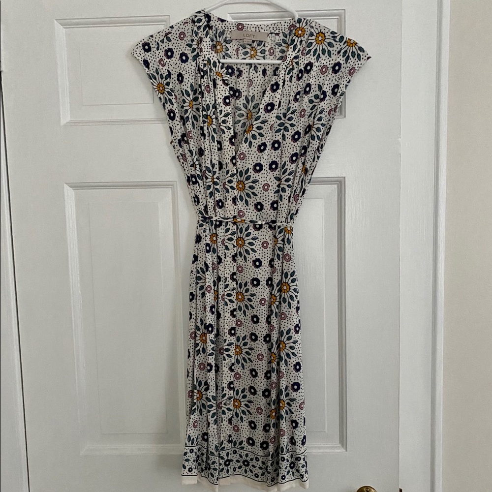 Loft Button Up Floral Dress